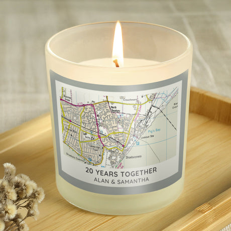 Personalised Map Compass Scented Jar Candle: 4 - Candles By Gift Moments