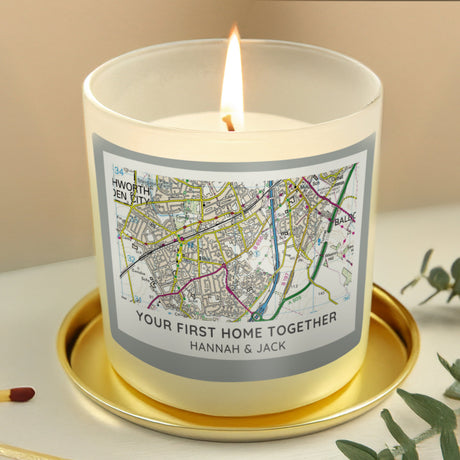 Personalised Map Compass Scented Jar Candle: 1 - Candles By Gift Moments