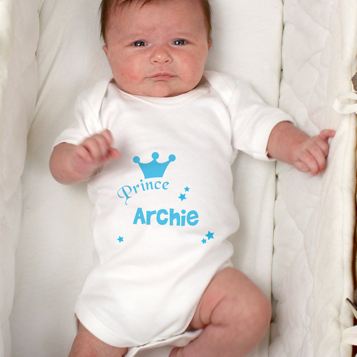 Personalised Prince Baby Vest for Newborns: 3 - Baby Clothing By Gift Moments