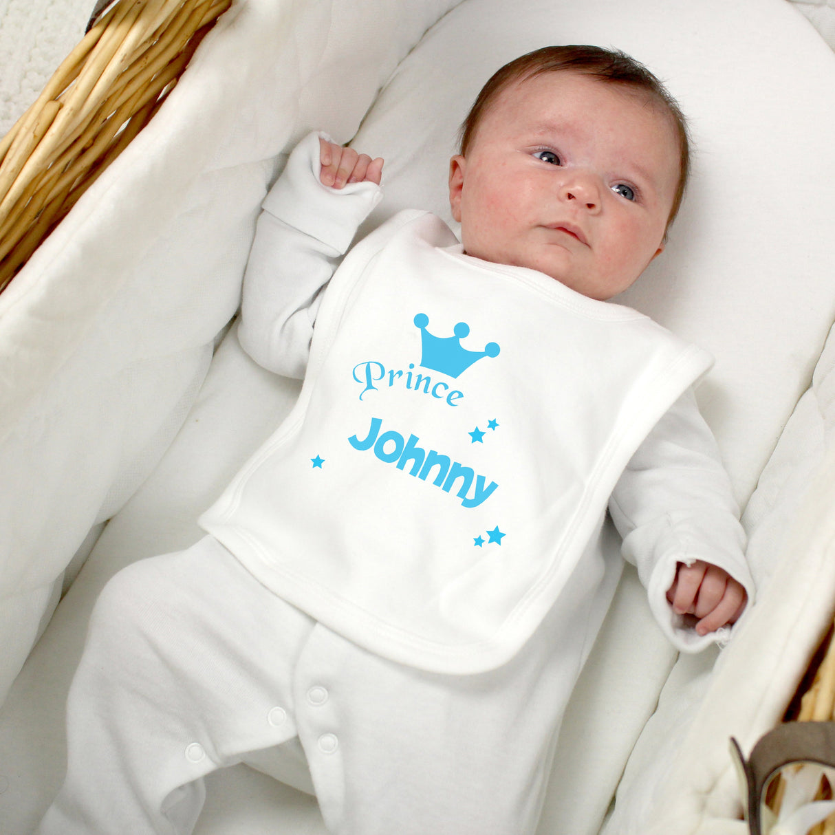 Personalised Little Prince Cotton Bib: 3 - Baby Clothing By Gift Moments