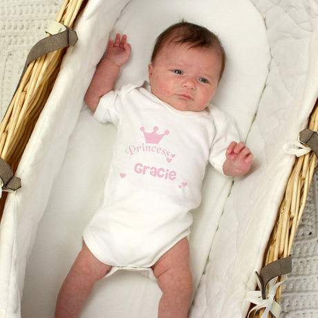 Personalised Princess Baby Vest 0-3 Months: 1 - Baby Clothing By Gift Moments