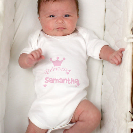 Personalised Princess Baby Vest 0-3 Months: 3 - Baby Clothing By Gift Moments