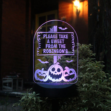 Personalised Halloween Pumpkin Patch Solar Light: 1 - Solar Lights By Gift Moments