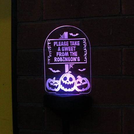 Personalised Halloween Pumpkin Patch Solar Light: 4 - Solar Lights By Gift Moments