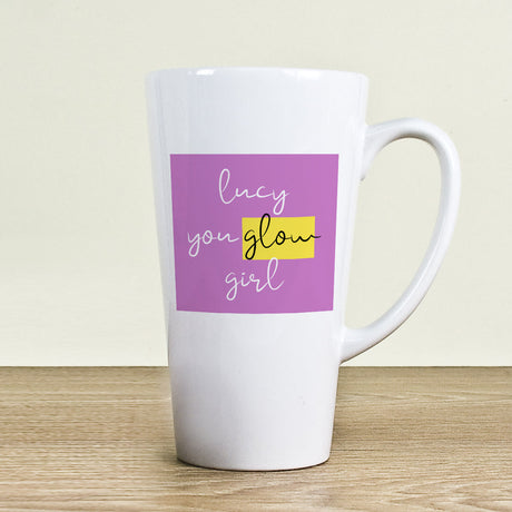 Personalised Purple You Glow Girl Mug: 1 - Latte Mugs By Gift Moments