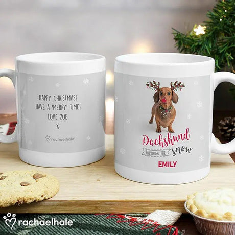 Personalised Dachshund Christmas Mug: 5 - Mugs By Rachael Hale