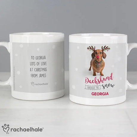 Personalised Dachshund Christmas Mug: 1 - Mugs By Rachael Hale