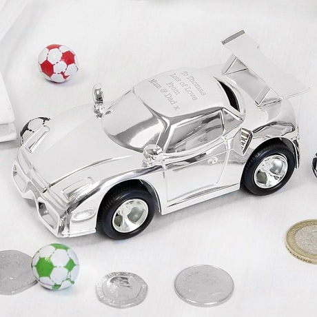 Personalised Racing Car Money Box: 1 - Money Boxes By Gift Moments