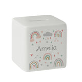 Personalised Rainbow Ceramic Money Box: 5 - Money Boxes By Gift Moments