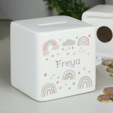 Personalised Rainbow Ceramic Money Box: 1 - Money Boxes By Gift Moments