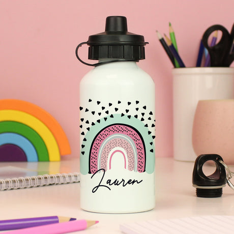 Personalised Rainbow Aluminium Drinks Bottle: 4 - Kids Bottles By Gift Moments