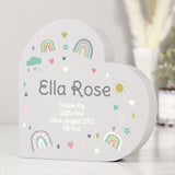 Personalised Rainbow Heart Wooden Ornament: 3 - Ornaments By Gift Moments