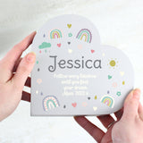 Personalised Rainbow Heart Wooden Ornament: 2 - Ornaments By Gift Moments