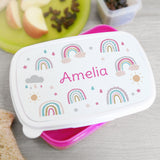 Personalised Pink Rainbow Name Lunch Box: 1 - Lunch Boxes & Bags By Gift Moments