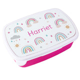 Personalised Pink Rainbow Name Lunch Box: 5 - Lunch Boxes & Bags By Gift Moments