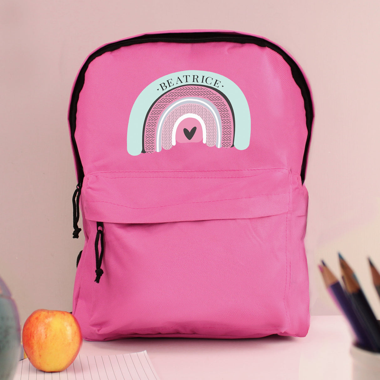 Personalised Rainbow Pink Kids Backpack: 1 - Kids Bags By Gift Moments