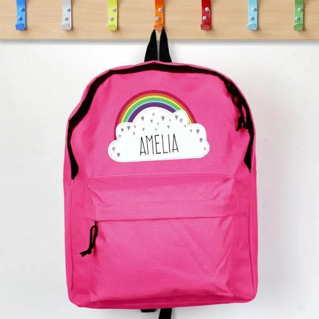 Personalised Rainbow Pink School Backpack: 1 - Kids Bags By Gift Moments