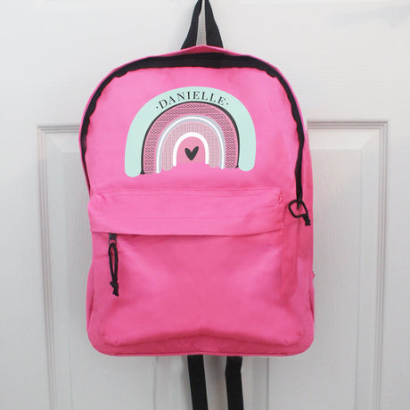 Personalised Rainbow Pink Kids Backpack: 2 - Kids Bags By Gift Moments