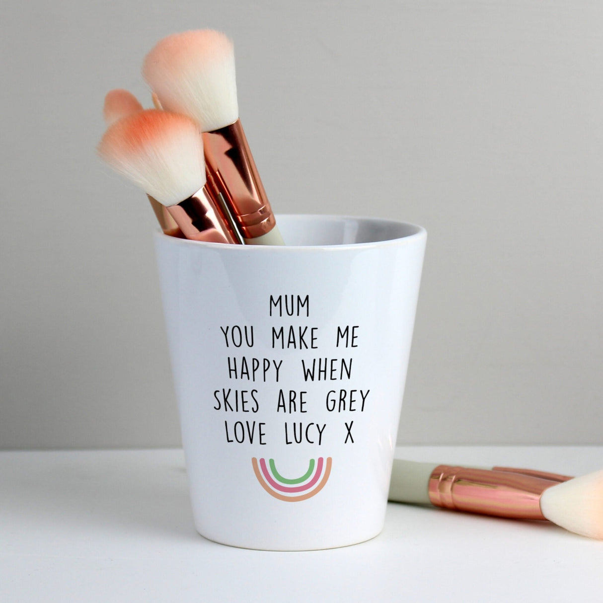 Personalised Rainbow Ceramic Plant Pot: 3 - Pots & Planters By Gift Moments