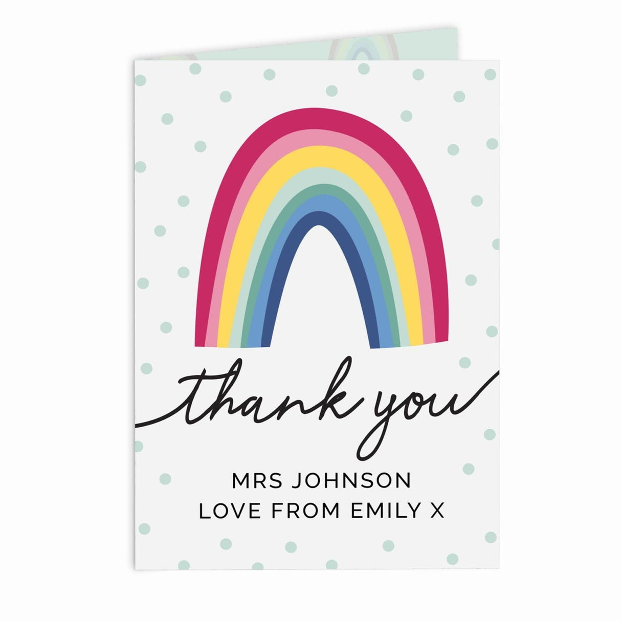 Personalised Rainbow Thank You Card: 3 - Greeting Cards By Gift Moments