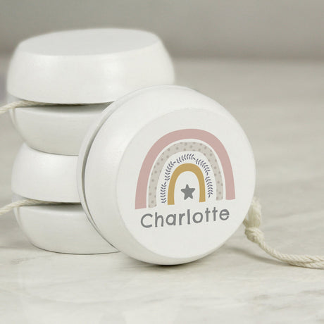 Personalised Rainbow Wooden Yoyo: 1 - Toys By Gift Moments