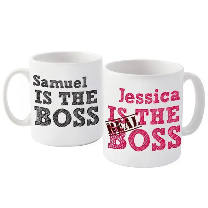 Personalised Boss Mug Set: 2 - Mugs By Gift Moments