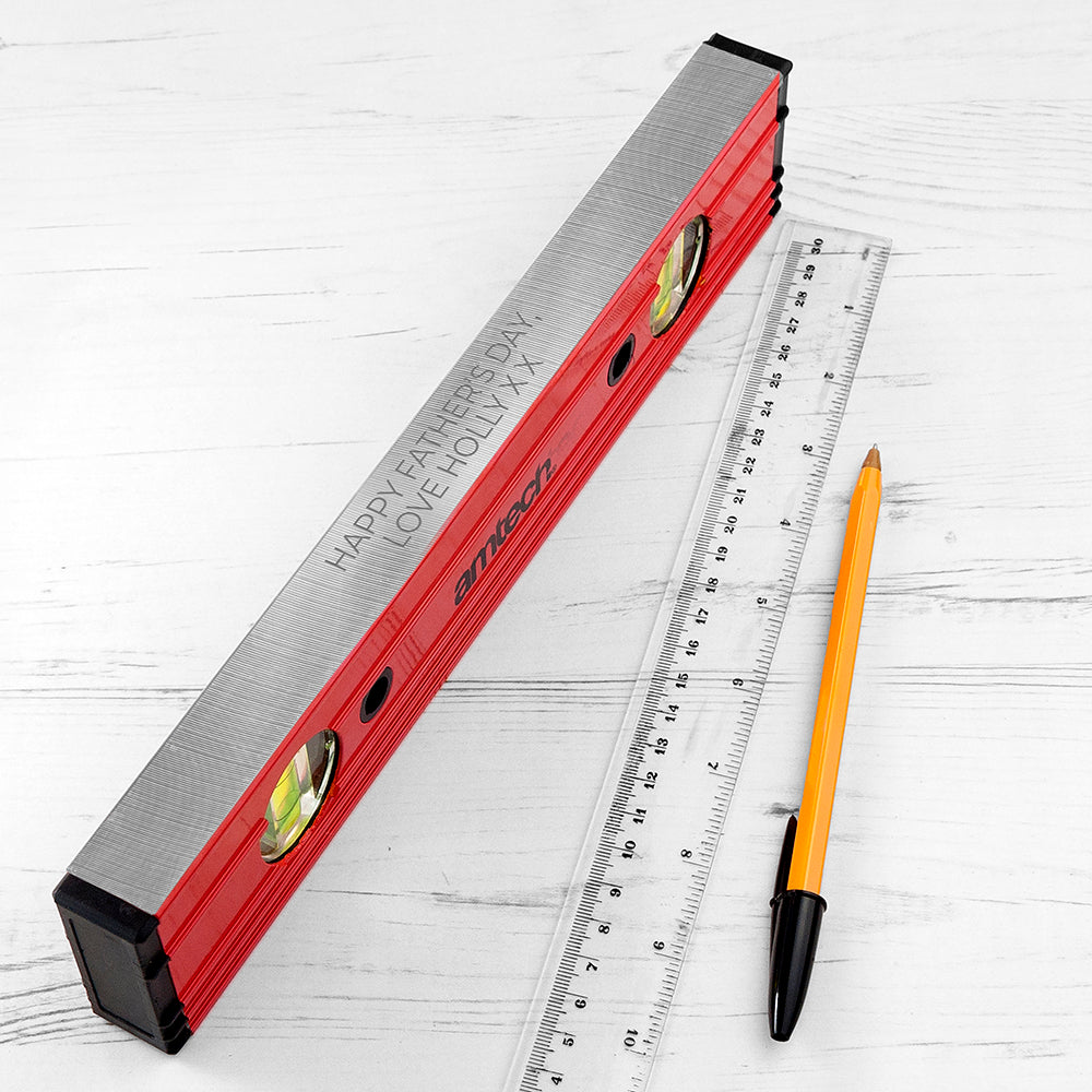 Personalised 300mm Red Spirit Level: 1 - Tools & Storage By Gift Moments