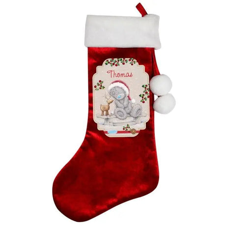 Personalised Red Velvet Reindeer Christmas Stocking: 4 - Christmas Stockings