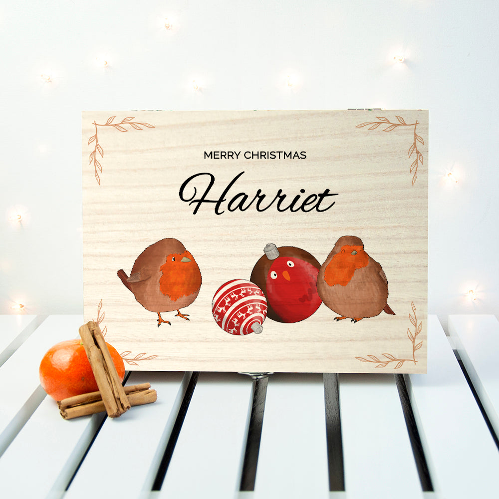 Personalised Robin Baubles Christmas Tea Box Selection - Tea Boxes at Gift Moments