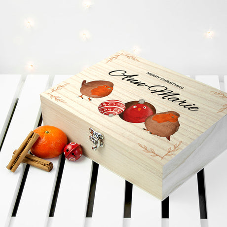 Personalised Robin Baubles Christmas Tea Box Selection: 1 - Tea Boxes By Gift Moments