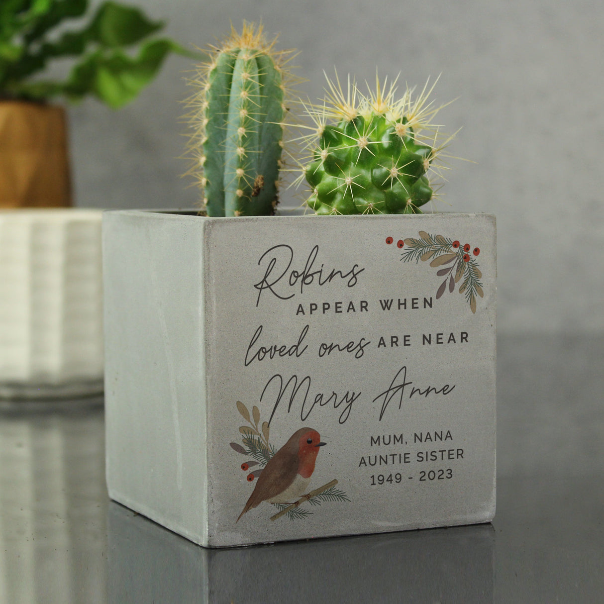 Personalised Robin Memorial Plant Pot: 2 - Pots & Planters By Gift Moments