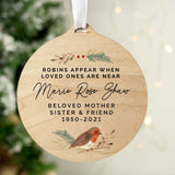 Personalised Robin Memorial Wooden Decoration: 3 - Decorations By Gift Moments