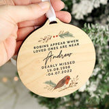 Personalised Robin Memorial Wooden Decoration: 1 - Decorations By Gift Moments