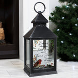 Personalised Memorial Black Lantern with Robins: 1 - LED Lighting By Gift Moments