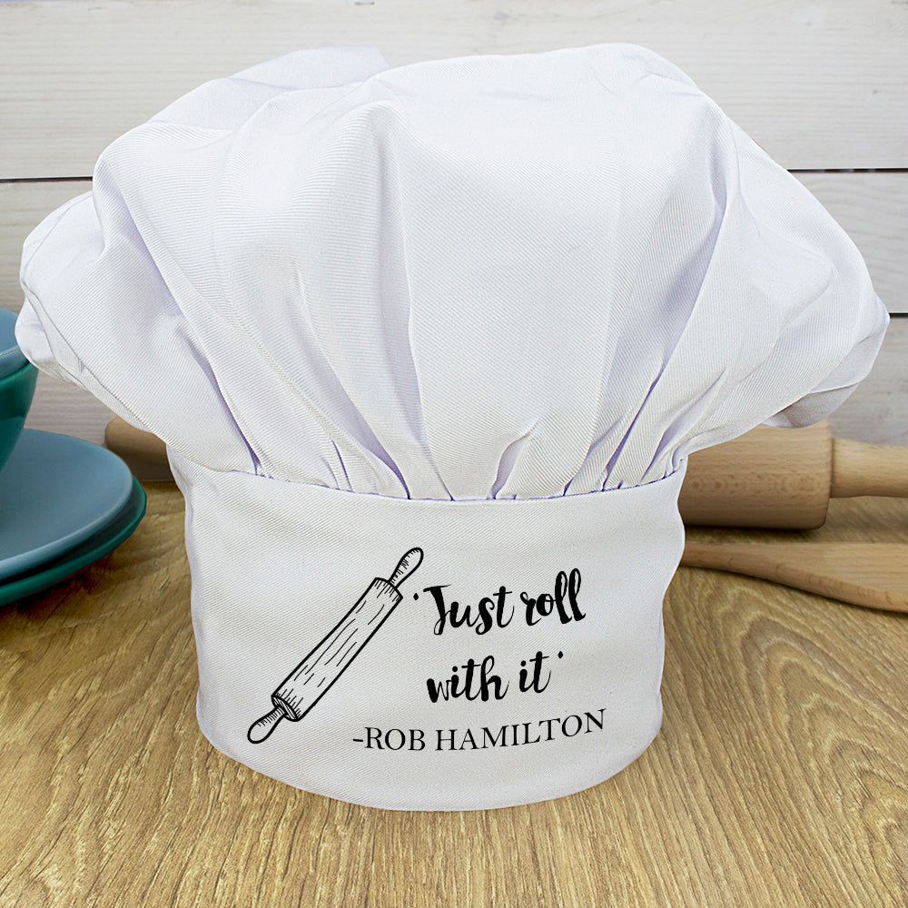 Personalised Chef Hat - Roll With It: 1 - Chef Hats By Gift Moments