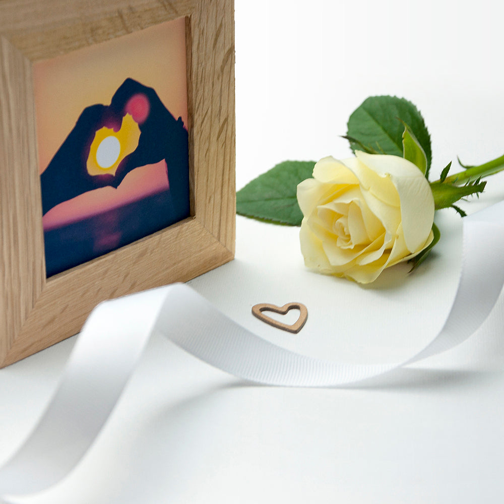 Personalised Oak Heart Photo Cube: 4 - Photo Cubes By Gift Moments