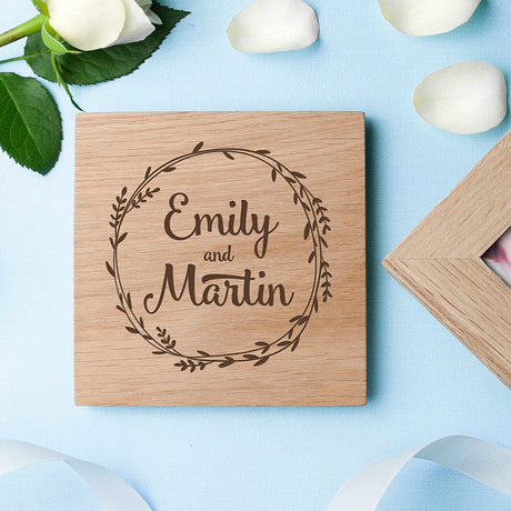 Personalised Romantic Oak Photo Cube: 3 - Photo Cubes By Gift Moments