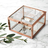 Personalised Rose Gold Glass Trinket Box: 1 - Rose Gold Filled - Trinket Boxes By Gift Moments