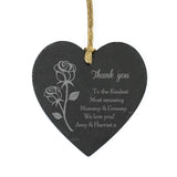 Personalised Rose Slate Heart Decoration: 5 - Decorations By Gift Moments