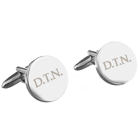 Personalised Silver Round Cufflinks: 3 - Cufflinks & Tie Slides By Gift Moments