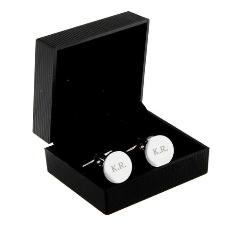 Personalised Silver Round Cufflinks: 4 - Cufflinks & Tie Slides By Gift Moments