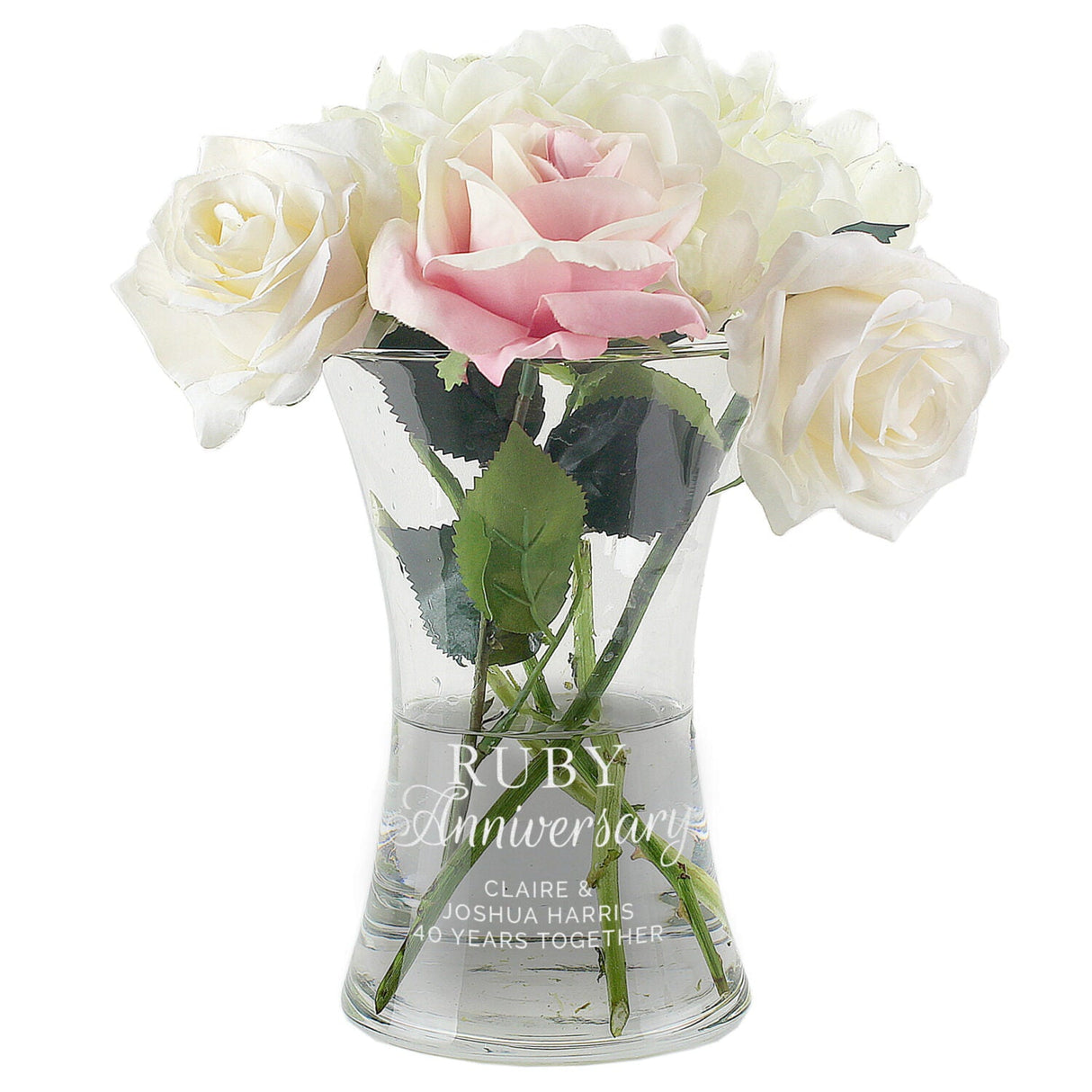 Personalised Ruby Anniversary Glass Vase: 4 - Vases By Gift Moments