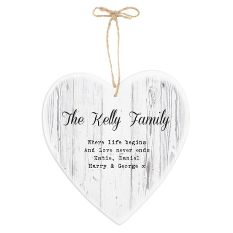 Personalised Rustic Wooden Heart Decoration: 7 - Decorations By Gift Moments