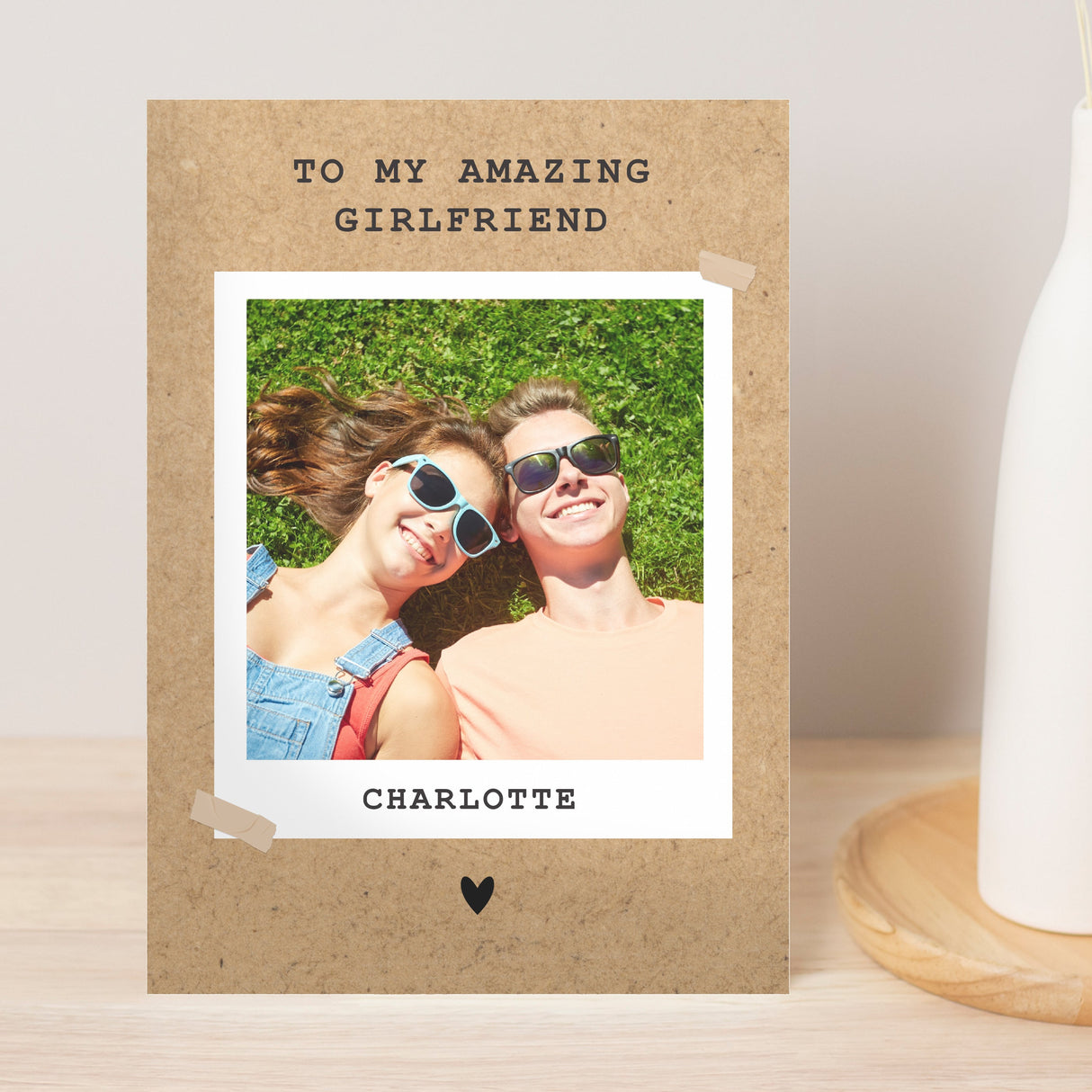 Personalised Rustic Polaroid Photo Card: 3 - Greeting Cards By Gift Moments