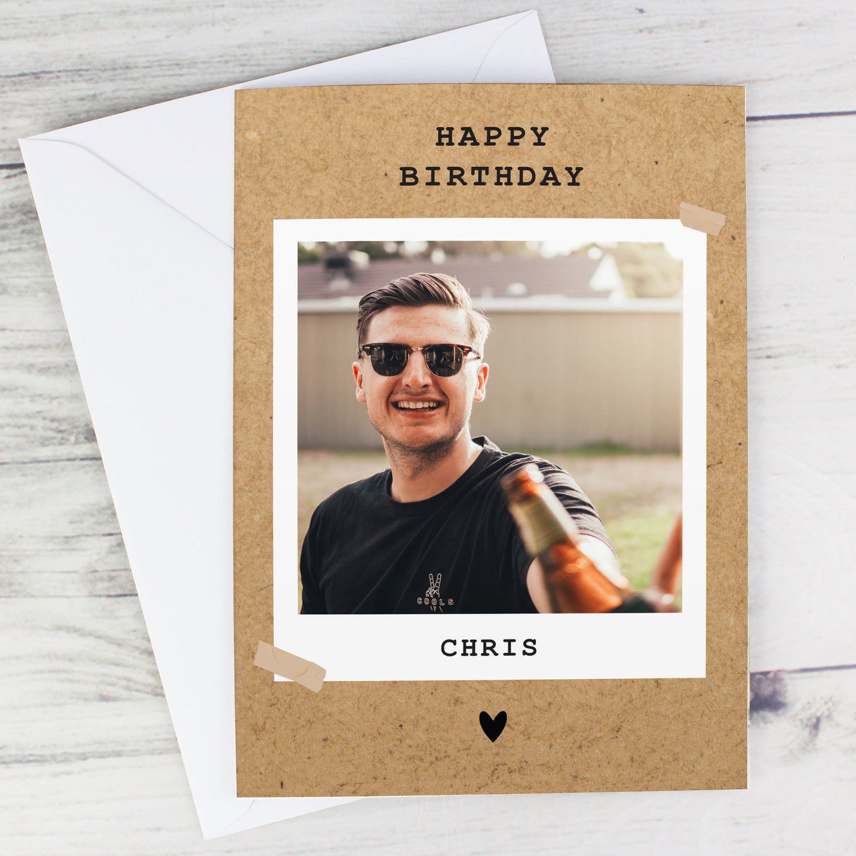 Personalised Rustic Polaroid Photo Card: 2 - Greeting Cards By Gift Moments