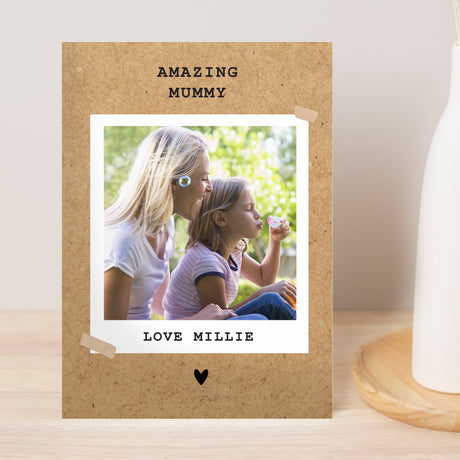 Personalised Rustic Polaroid Photo Card: 4 - Greeting Cards By Gift Moments