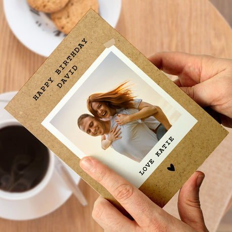 Personalised Rustic Polaroid Photo Card: 1 - Greeting Cards By Gift Moments