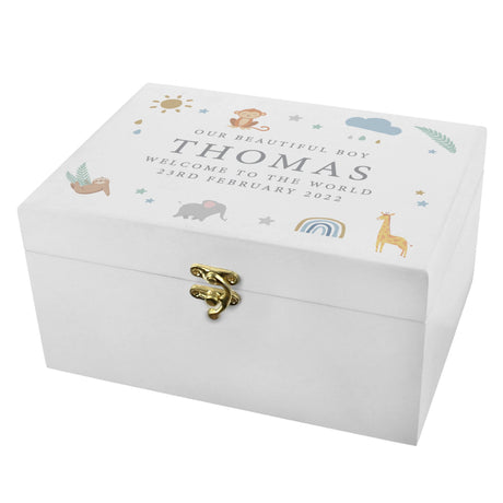 Personalised Safari Animals Keepsake Box: 6 - Keepsake Boxes By Gift Moments