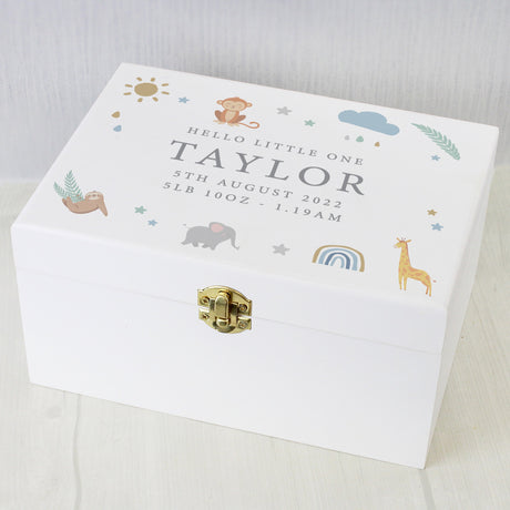 Personalised Safari Animals Keepsake Box: 5 - Keepsake Boxes By Gift Moments