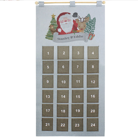 Personalised Silver Grey Santa Advent Calendar: 5 - Advent Calendars By Gift Moments